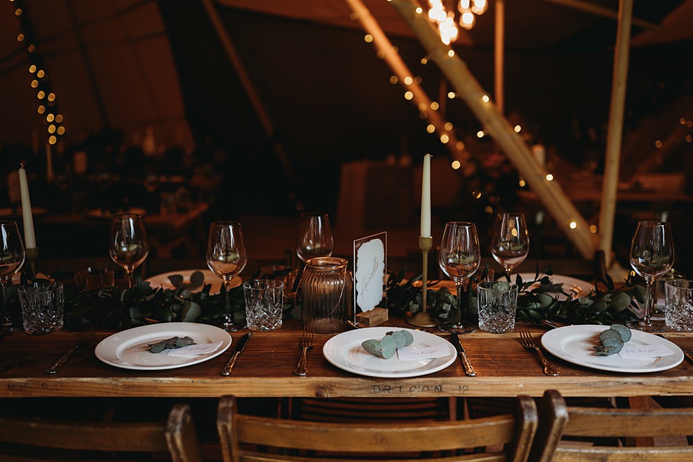 Table Decor Greenery Runner Acrylic Painted Table Name Candles Funfair Festival Wedding Thyme Lane Photography