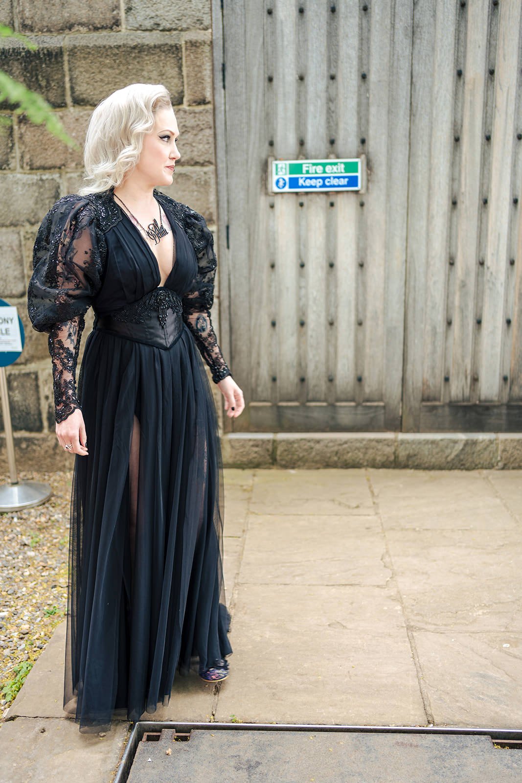 Black Dress Gown Bride Bridal Goth Wedding Anna Pumer Photography