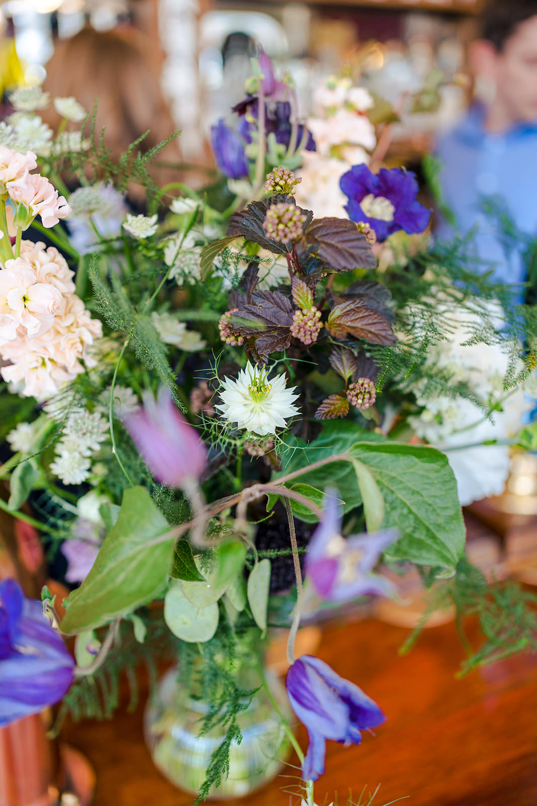 Blue Purple Flowers Nigella Goth Wedding Anna Pumer Photography