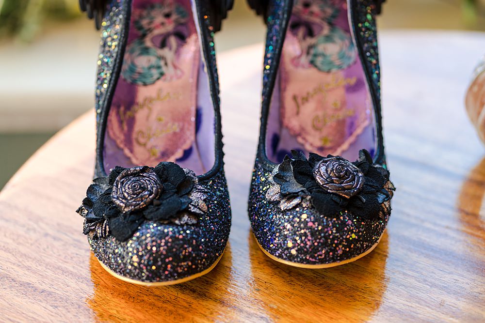 Black Glitter Shoes Goth Wedding Anna Pumer Photography