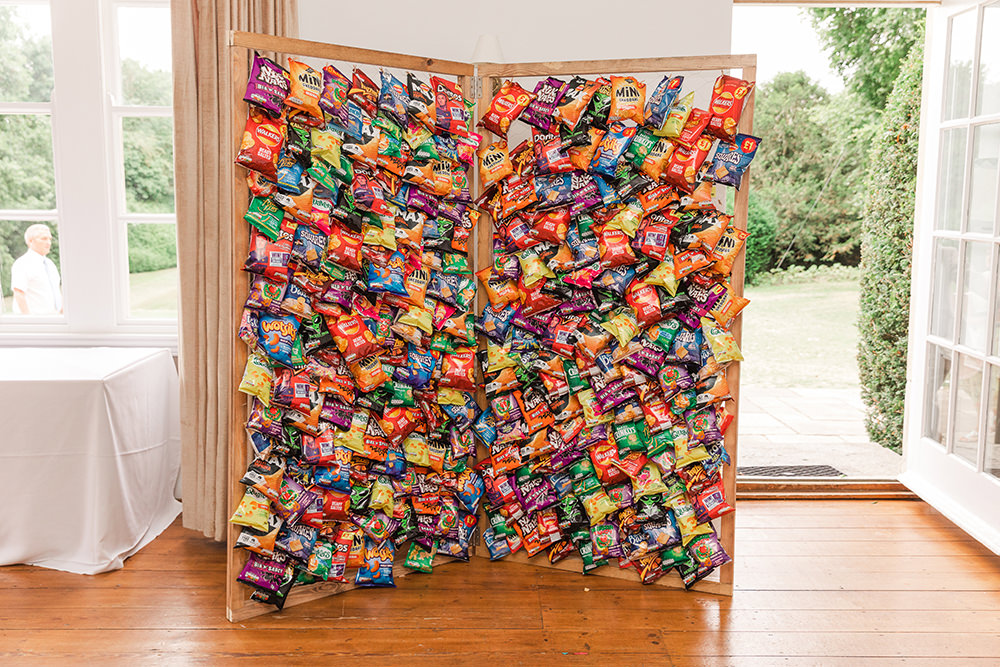 Crisp Snack Wall Holbrook Manor Wedding James & Kerrie Photography