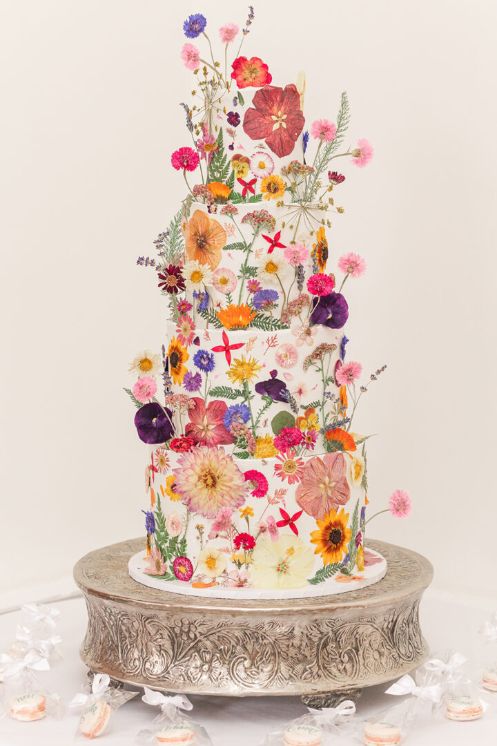 Petal Flower Floral Cake Holbrook Manor Wedding James & Kerrie Photography