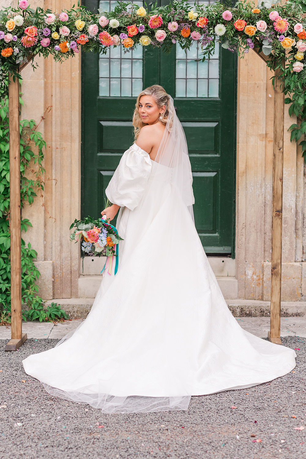 Dress Gown Bride Bridal Strapless Sleeves Sassi Holford Holbrook Manor Wedding James & Kerrie Photography