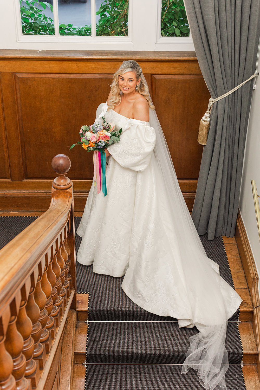 Dress Gown Bride Bridal Strapless Sleeves Sassi Holford Holbrook Manor Wedding James & Kerrie Photography