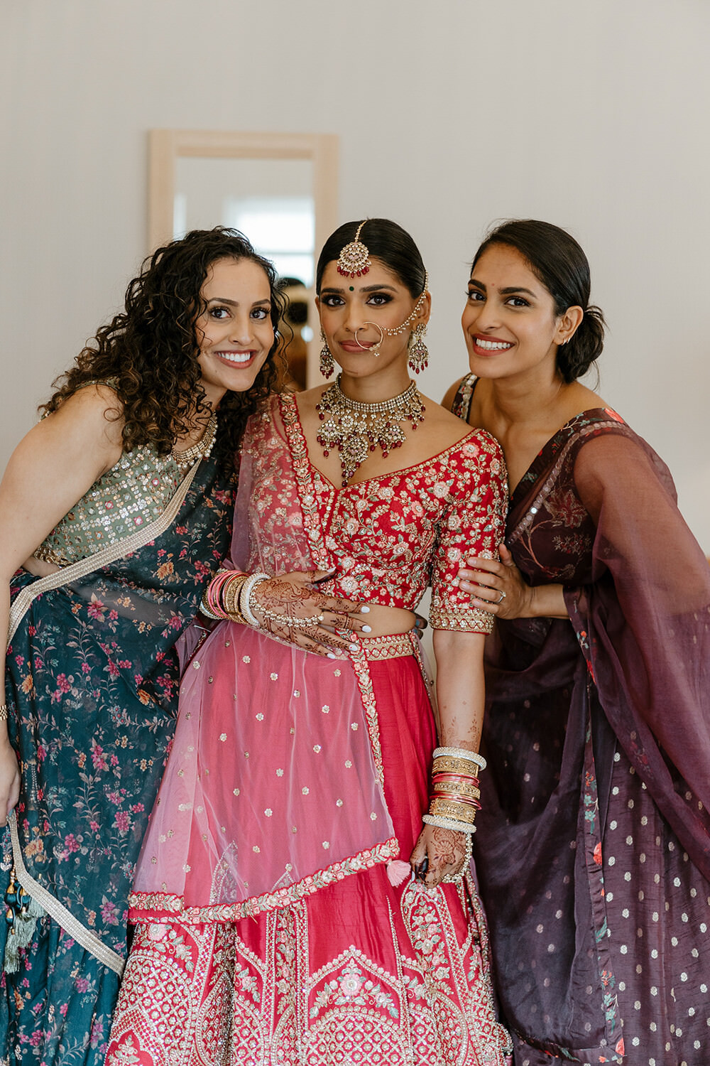 Dress Gown Bride Bridal Red Indian Lithuanian Wedding Ellie Gillard Photography