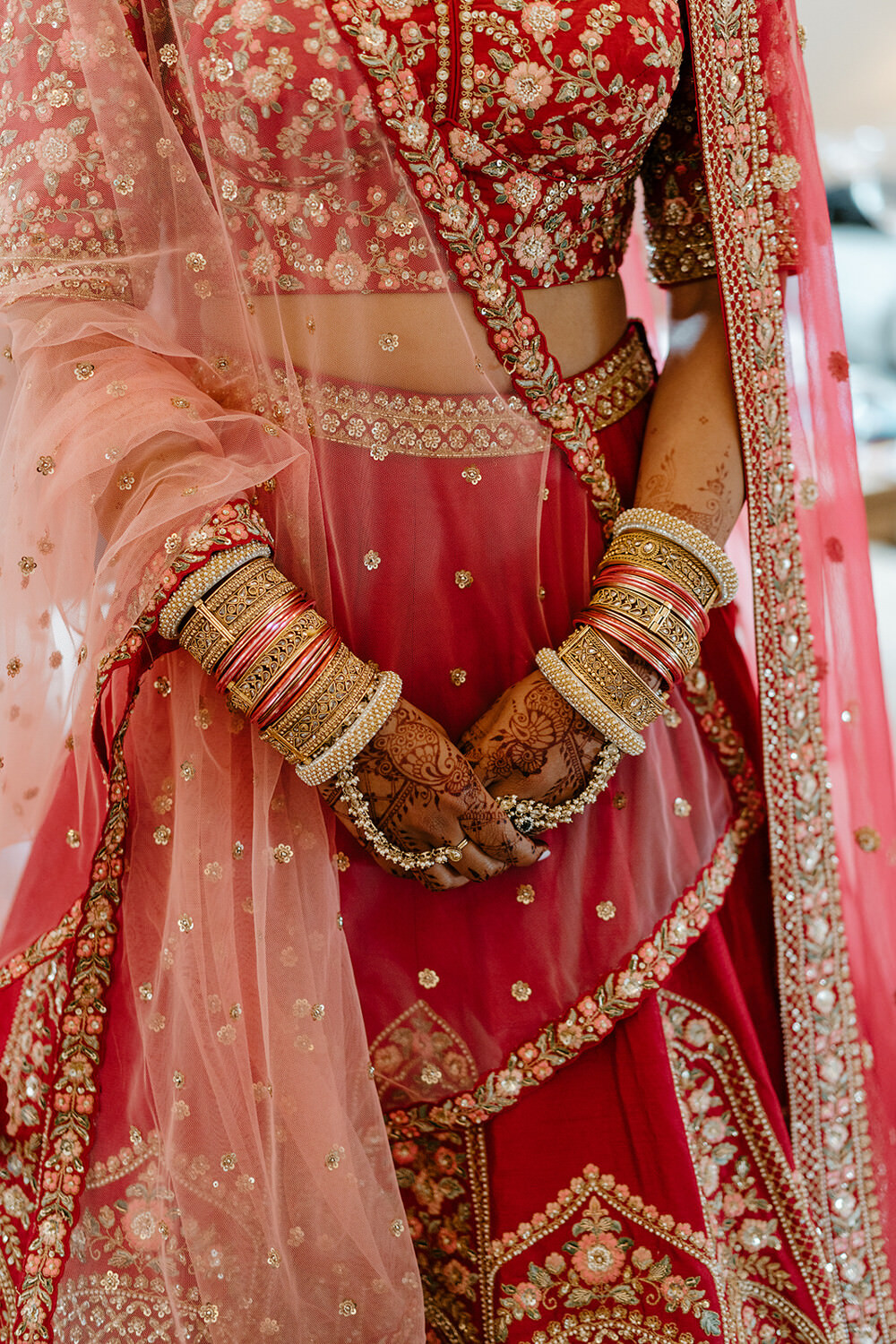 Dress Gown Bride Bridal Red Indian Lithuanian Wedding Ellie Gillard Photography