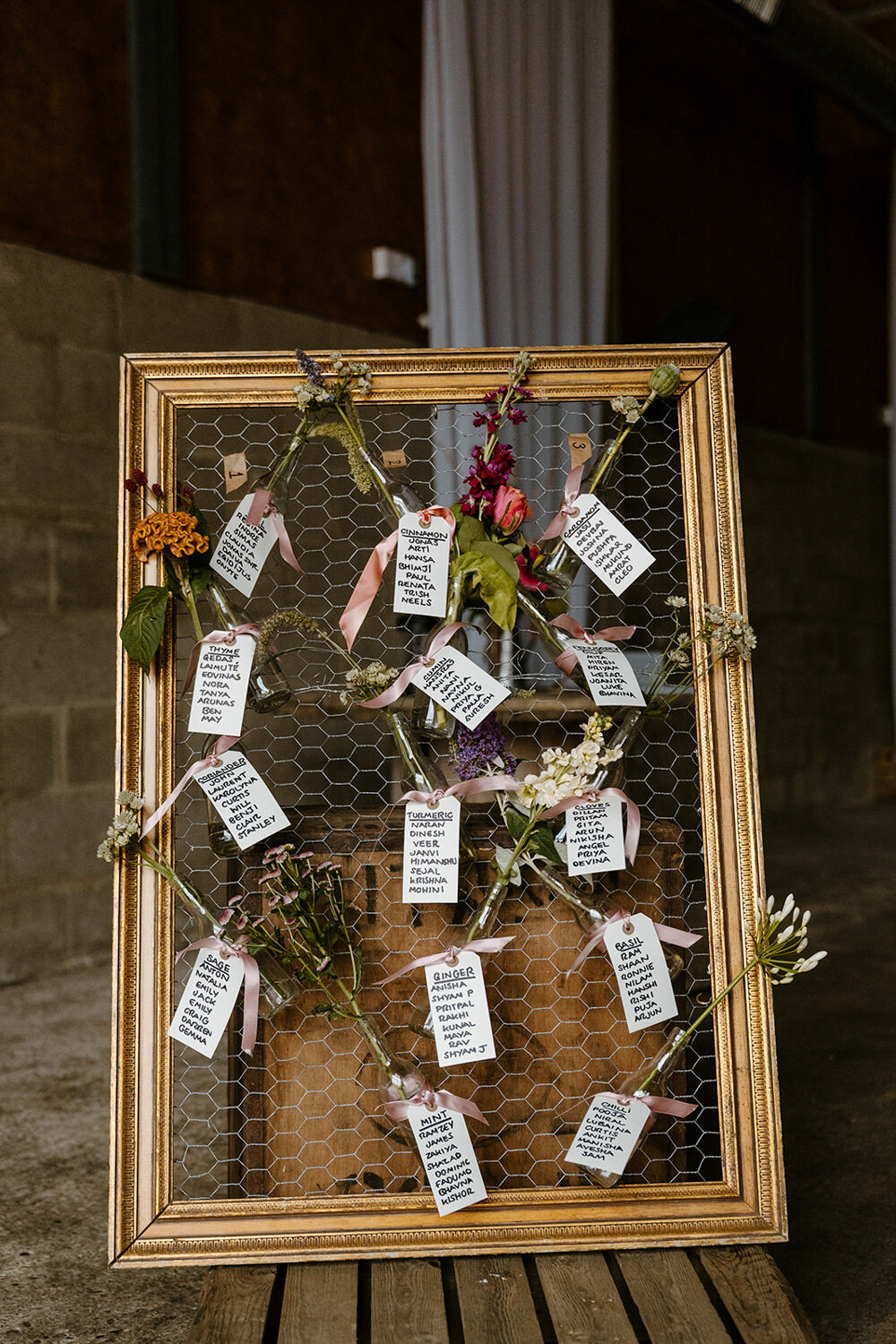 Gold Frame Wire Table Plan Indian Lithuanian Wedding Ellie Gillard Photography