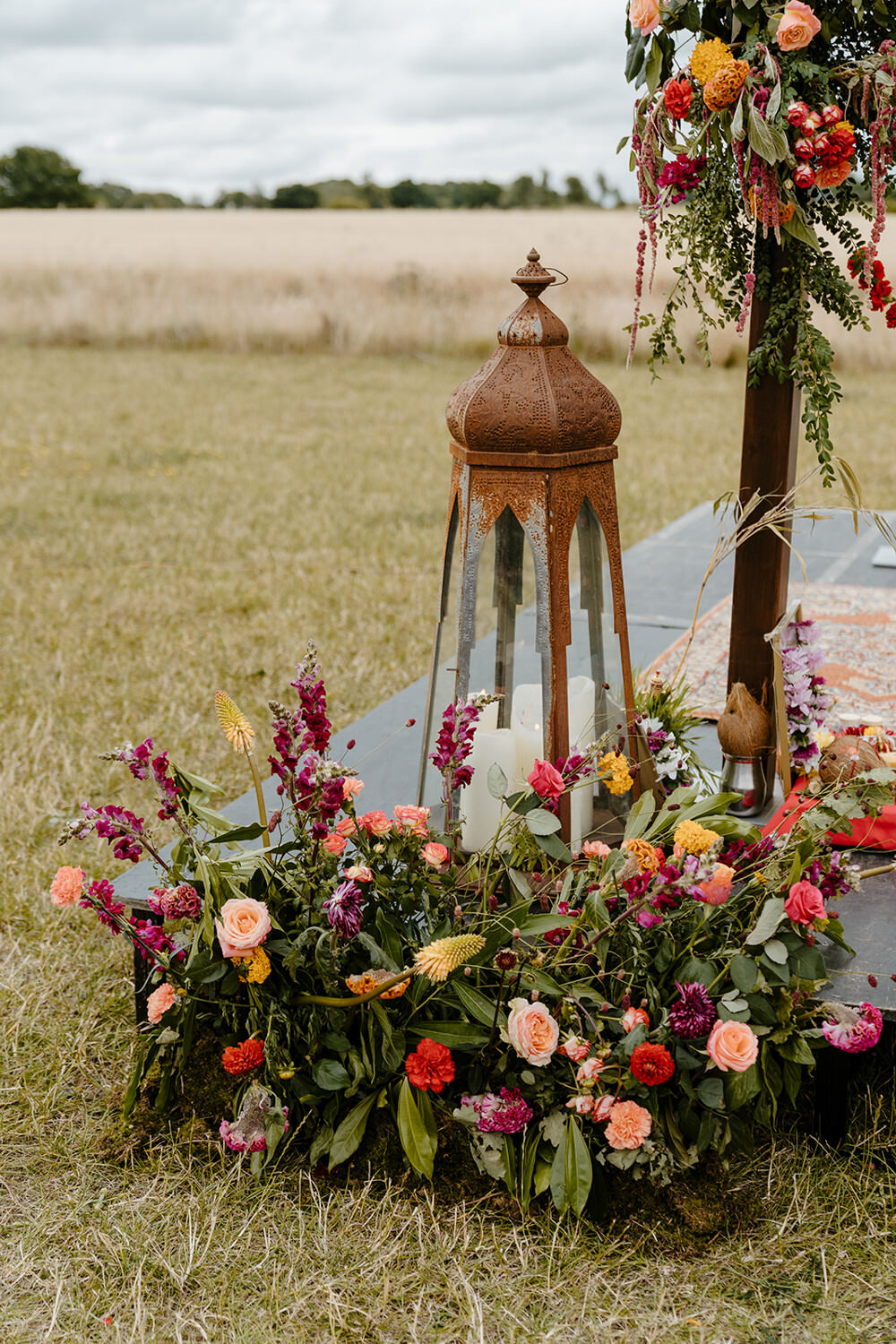 Candle Lantern Flowers Ceremony Indian Lithuanian Wedding Ellie Gillard Photography