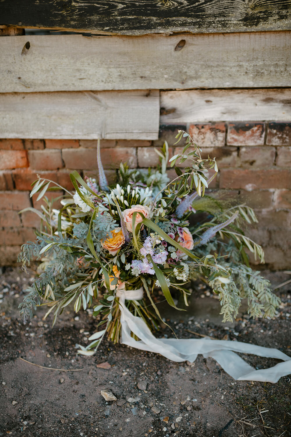 Bouquet Flowers Bride Bridal Large Greenery Ribbon Indian Lithuanian Wedding Ellie Gillard Photography