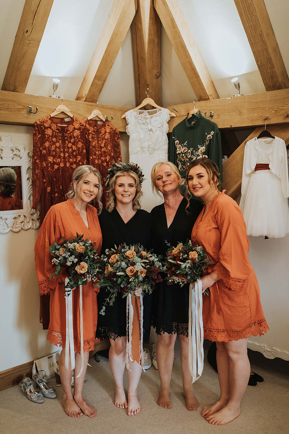 Bride Bridesmaids Robes Old Kent Barn Wedding Olegs & Rita Photography