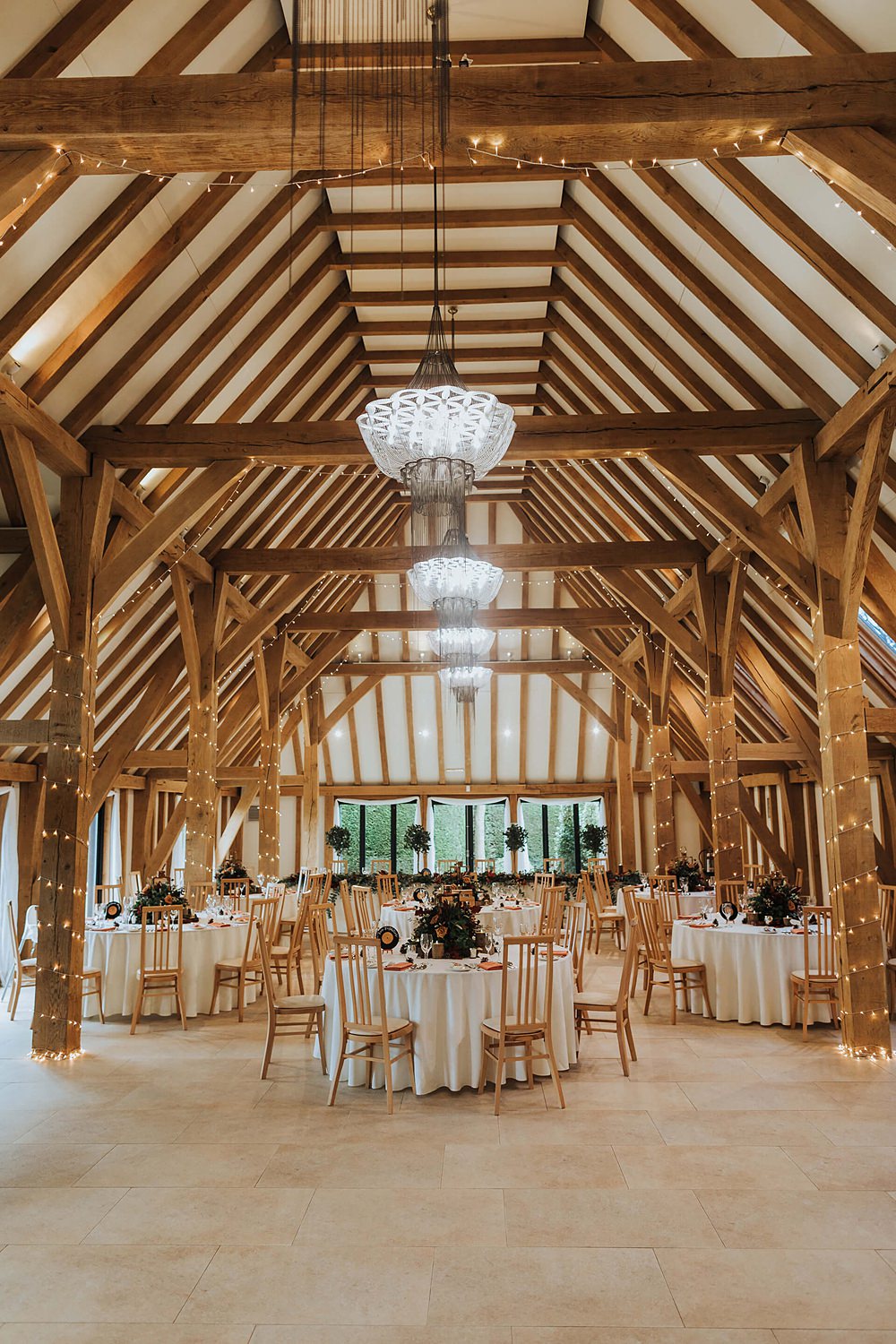 Reception Decor Round Tables Old Kent Barn Wedding Olegs & Rita Photography