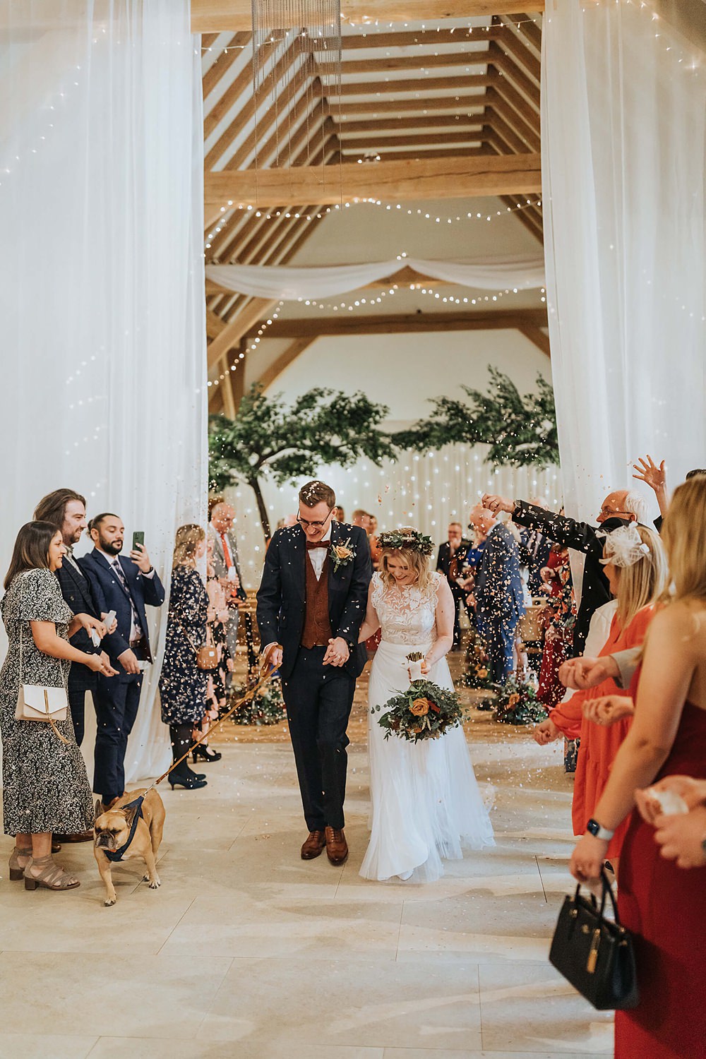 Confetti Throw Old Kent Barn Wedding Olegs & Rita Photography