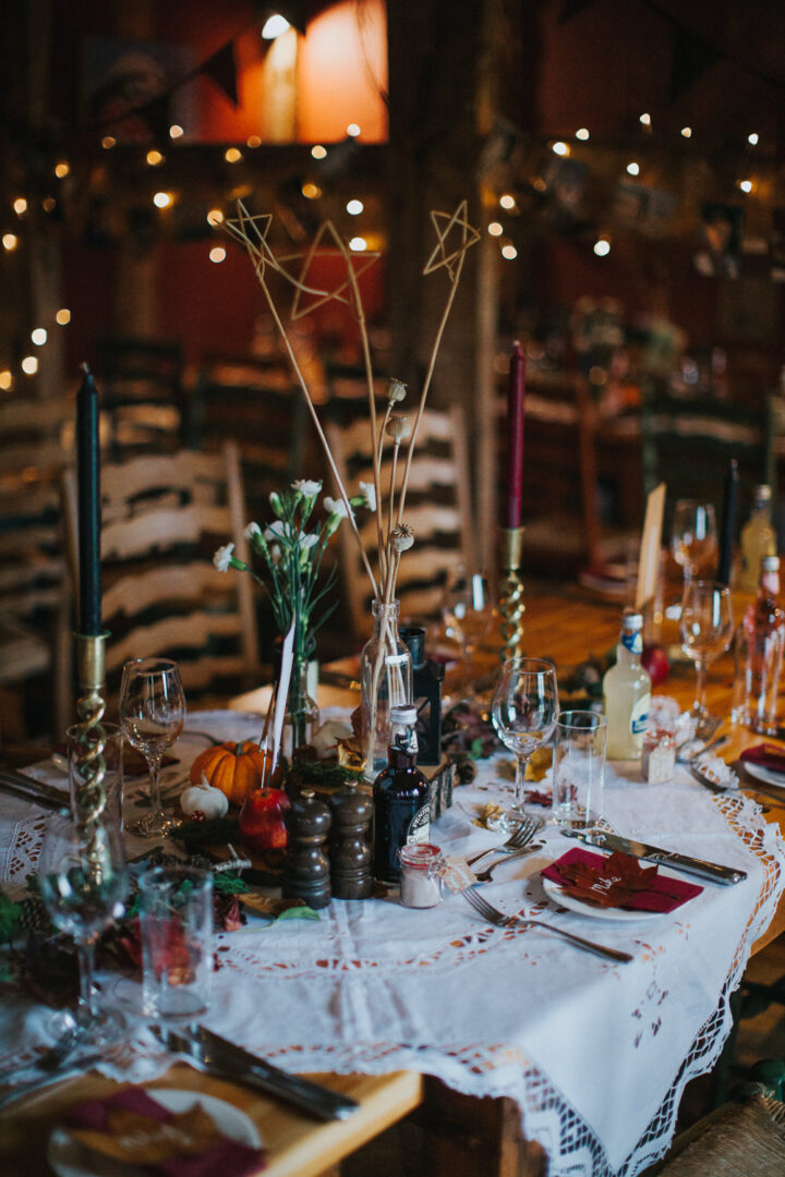 Pumpkin Wedding Idea Centrepiece Decor Electric Blue Photos and Film