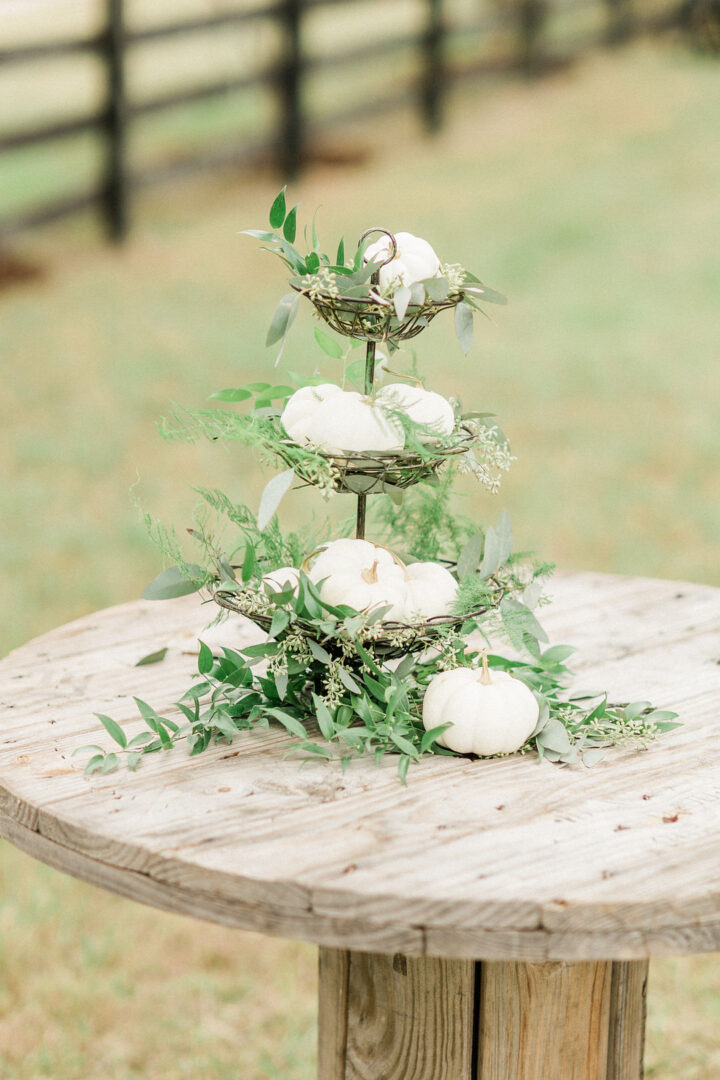 Pumpkin Wedding Ideas Tea Stand Beauty & Beard Photography