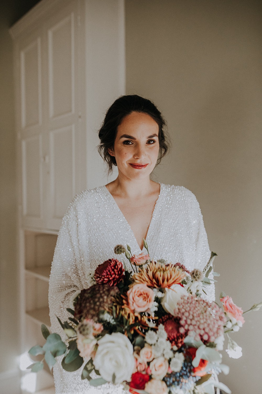 Sequin Dress Bride Bridal Long Sleeve Upwey House Wedding Lola Rose Photography