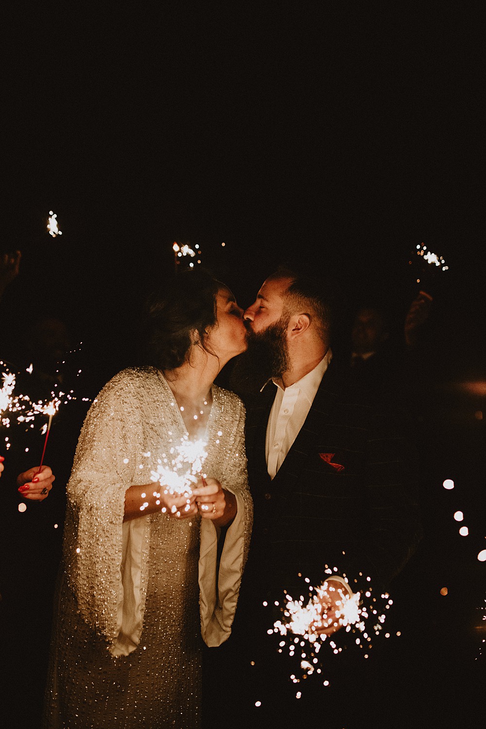 Bride Groom Sparklers Upwey House Wedding Lola Rose Photography