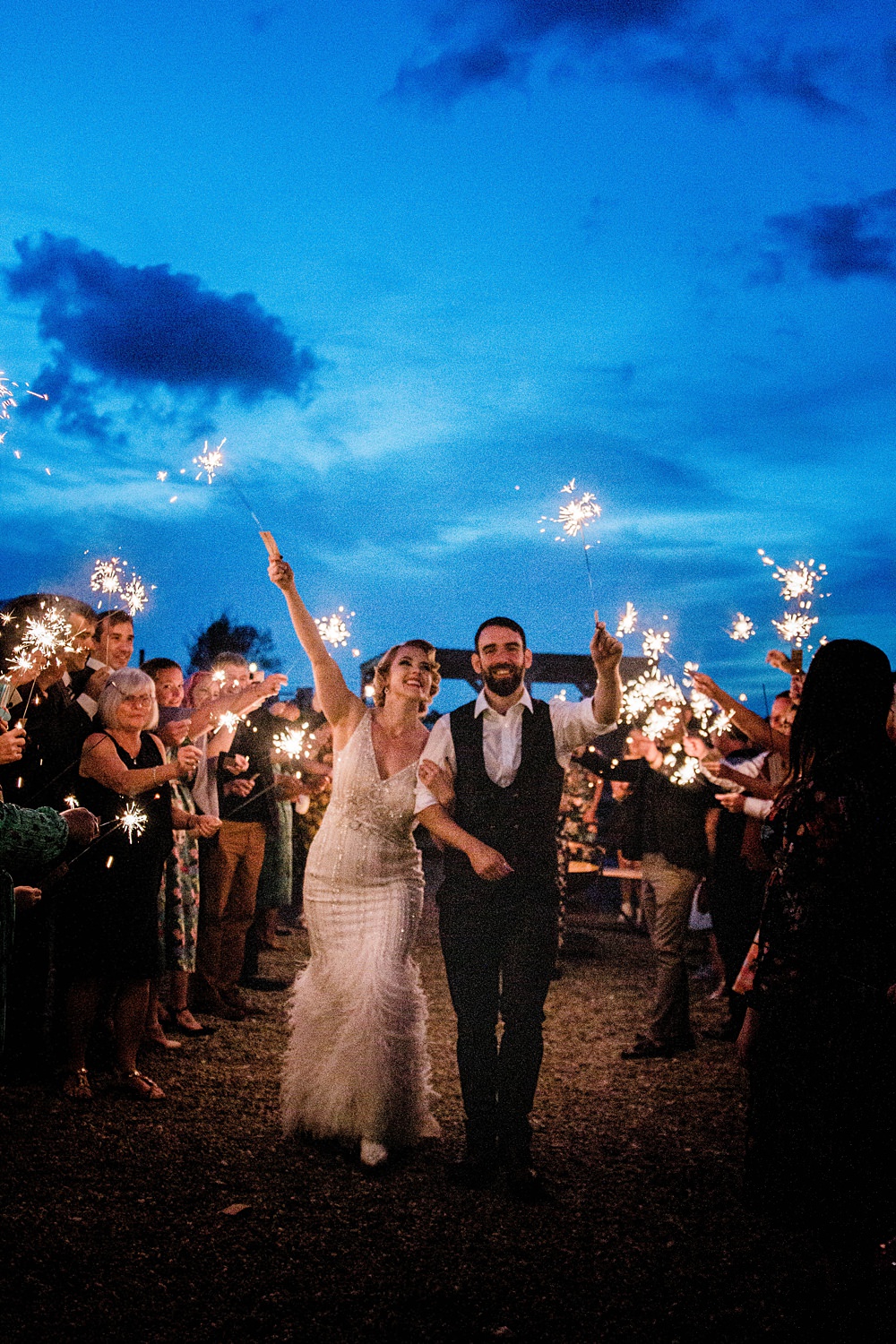 Sparklers Bride Groom Vintage Glamour Wedding Charly Richards Photography