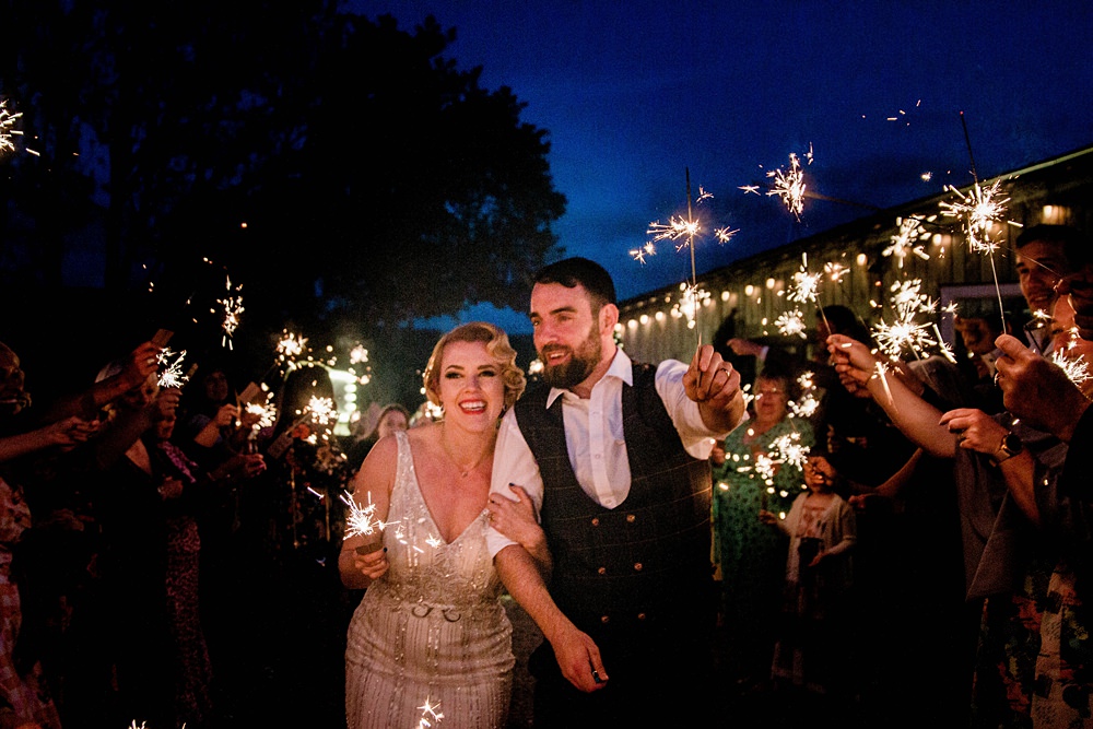Sparklers Bride Groom Vintage Glamour Wedding Charly Richards Photography