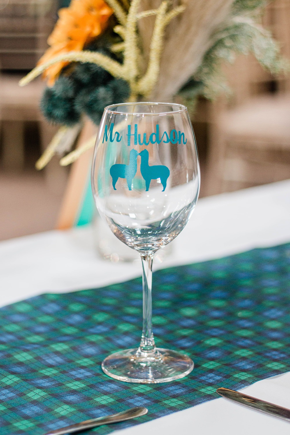 Personalised Glass Vintage Glamour Wedding Charly Richards Photography