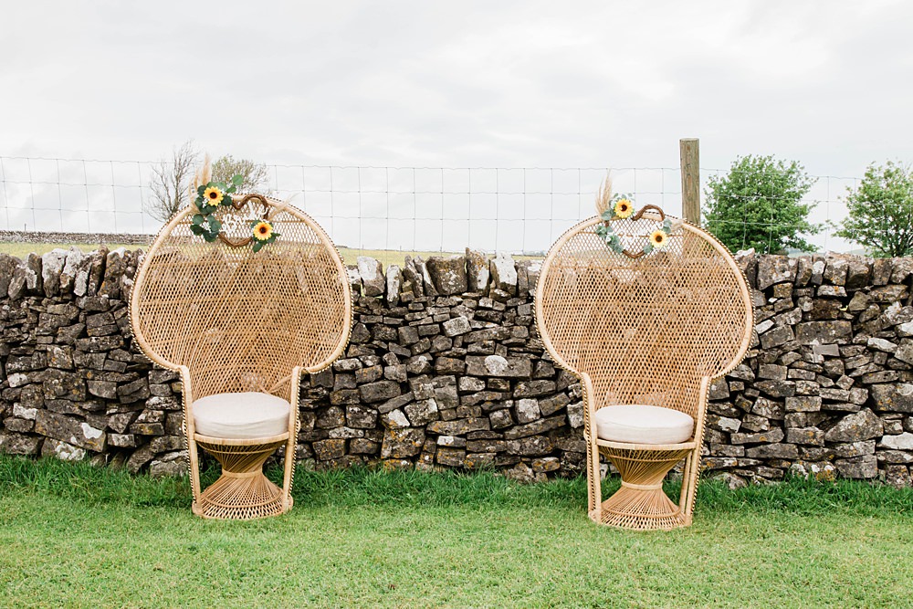 Peacock Chairs Ceremony Vintage Glamour Wedding Charly Richards Photography