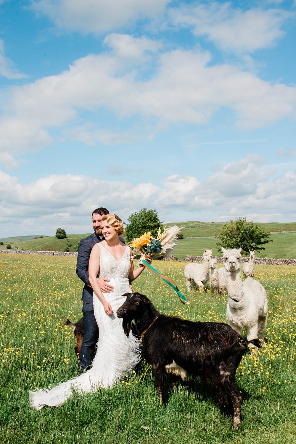 Alpaca Goats Vintage Glamour Wedding Charly Richards Photography
