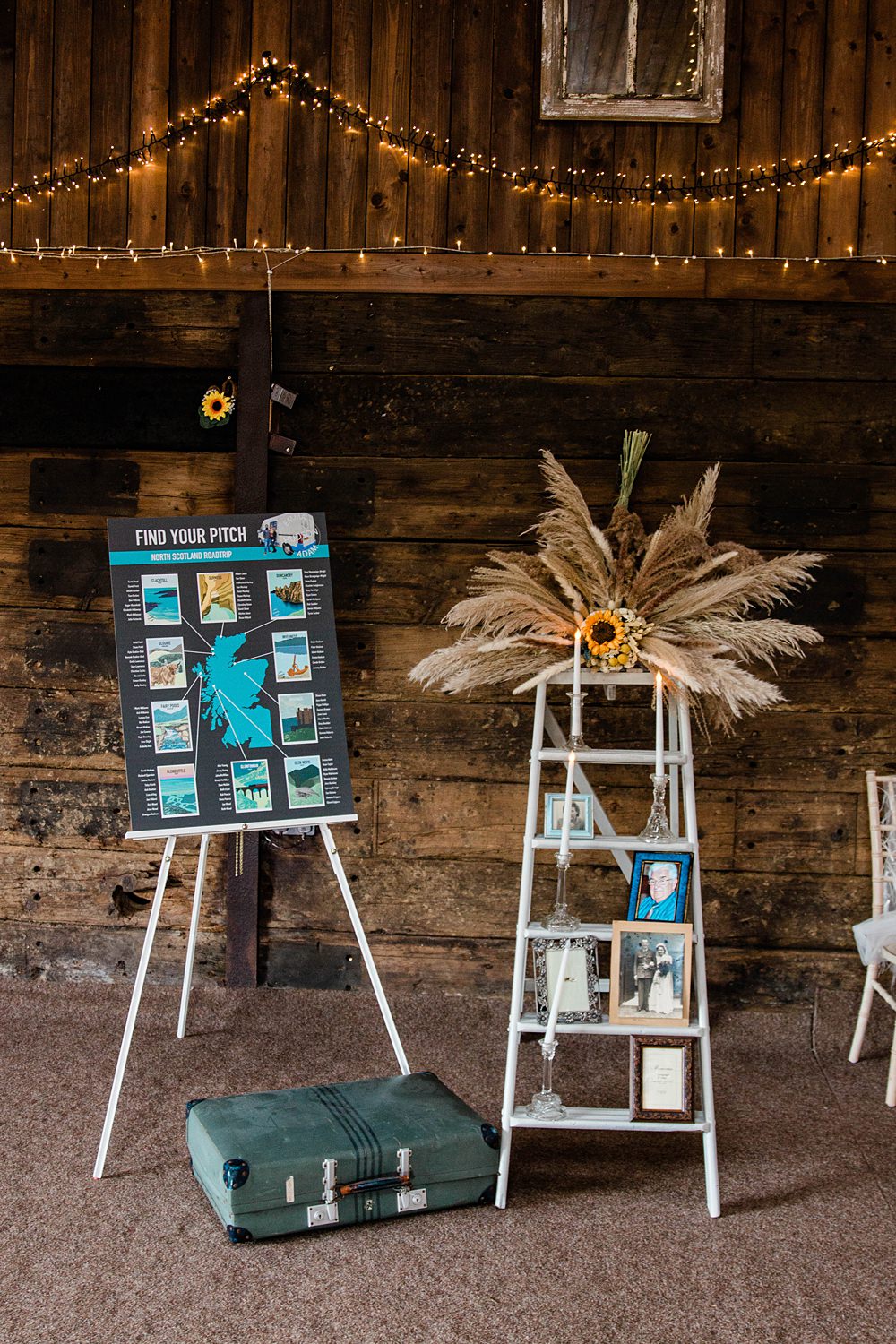 Wooden Ladder Decor Vintage Glamour Wedding Charly Richards Photography
