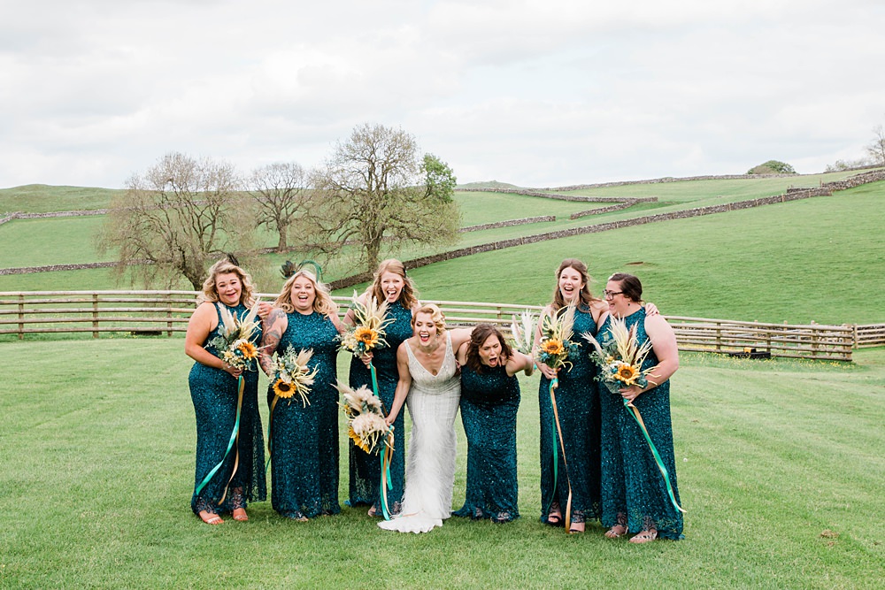Sequin Bridesmaid Dresses Vintage Glamour Wedding Charly Richards Photography