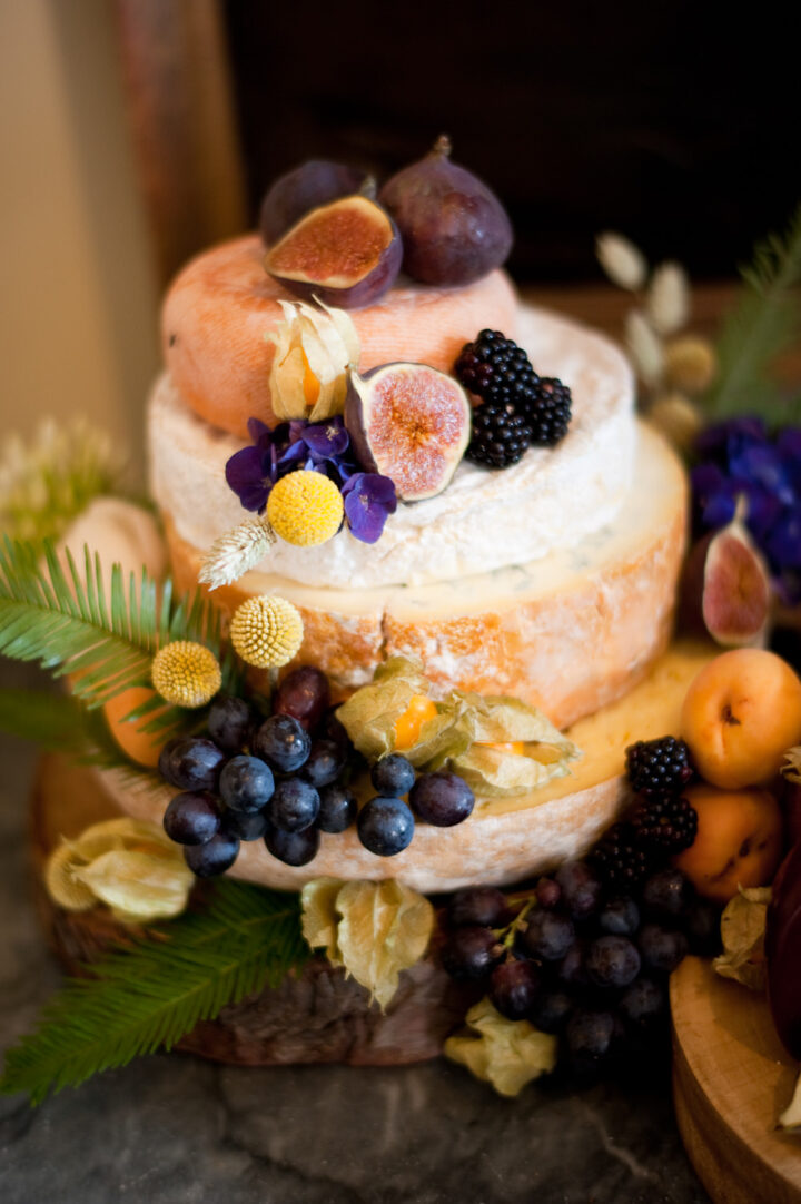 Cheese Wedding Cake Figs Grapes Rachael Connerton Photography