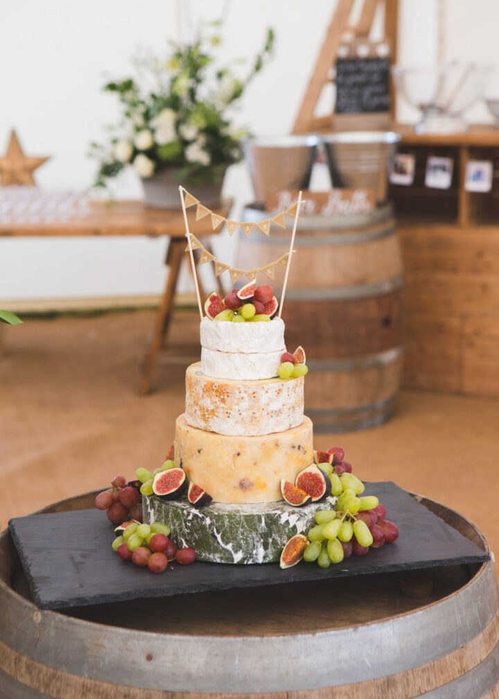 Cheese Wedding Cake Idea Hessian Bunting Topper Pickavance Weddings