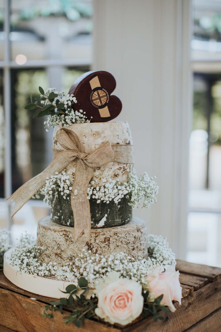 Cheese Wedding Cake Ideas Gypsophila Hessian Bow Olegs Samsonovs Photography