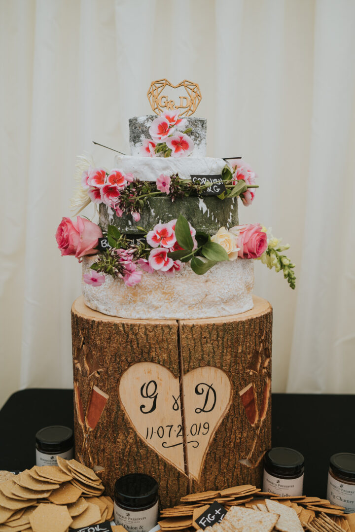 Cheese Wedding Cake Large Log Stand Grace Elizabeth Photography