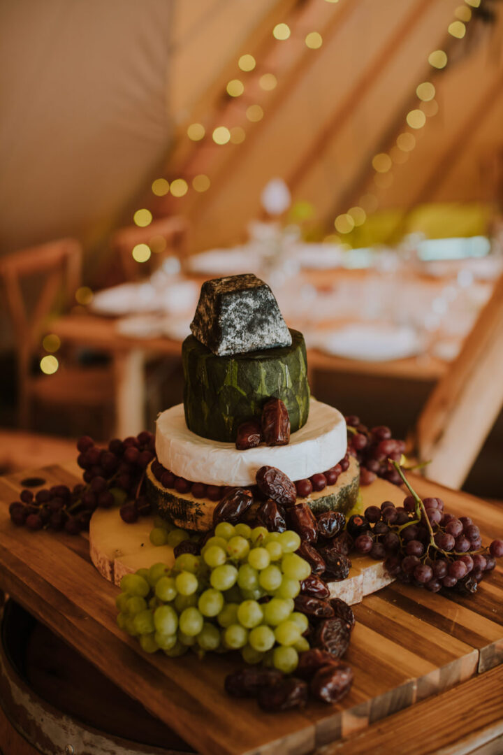 Cheese Wedding Cake Stack Grapes Sam Bennett