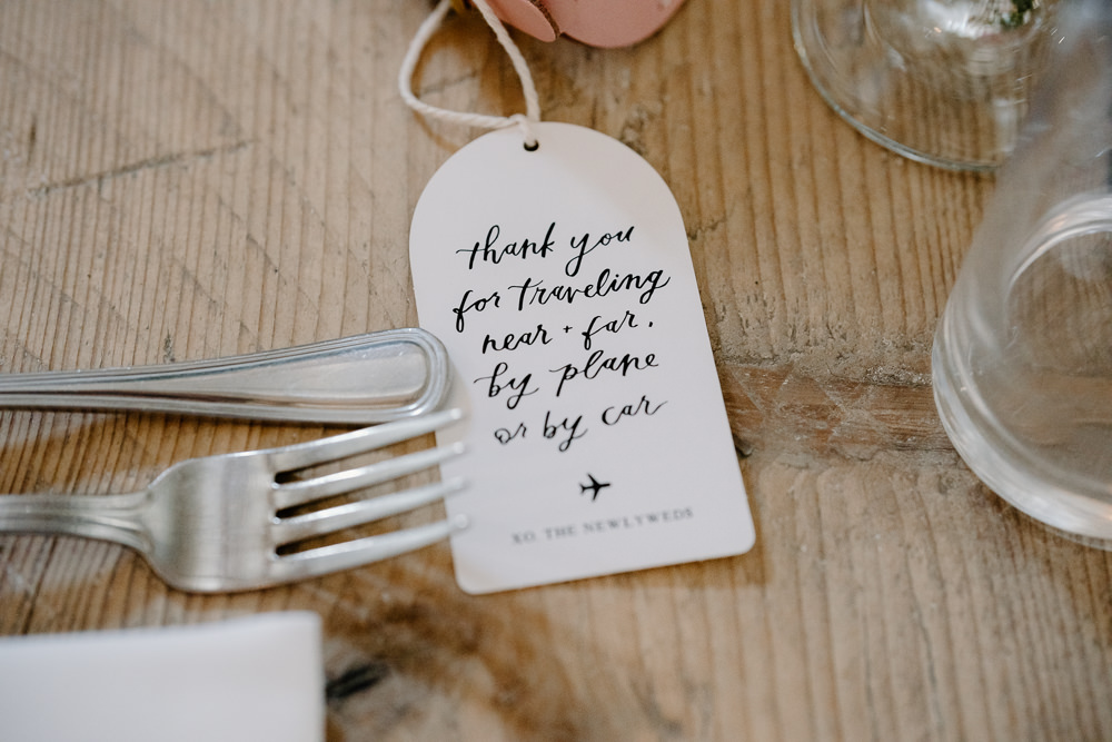 Contemporary Countryside Wedding Steph Kiely Photography Luggage Tag Favours