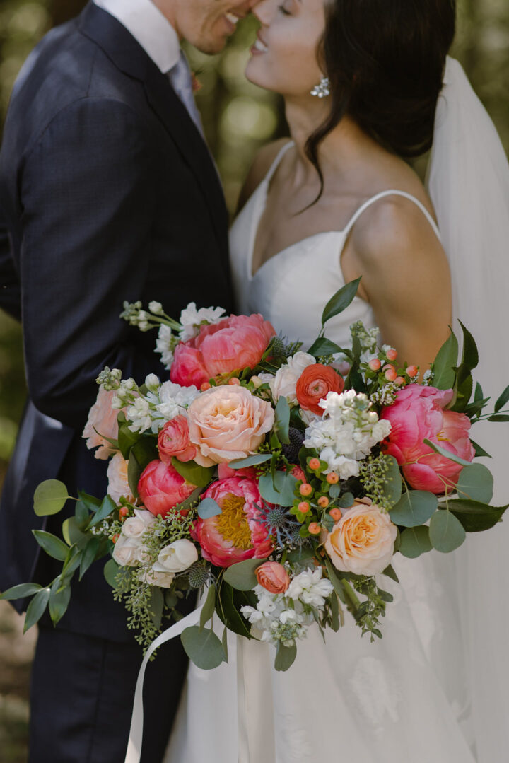 Coral Charm Peony Wedding Bouquet Rose Taylor English Photography
