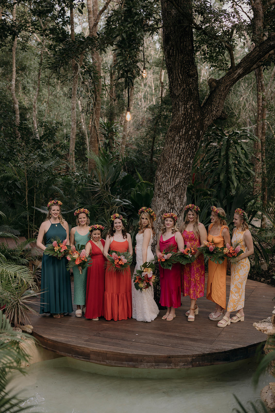 Mismatched Jewel Tone Bridesmaid Dresses Espacio Chechen Wedding Pablo Laguia