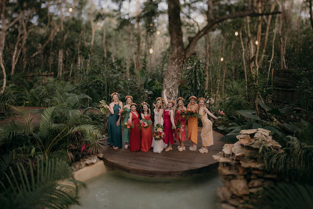Mismatched Jewel Tone Bridesmaid Dresses Espacio Chechen Wedding Pablo Laguia