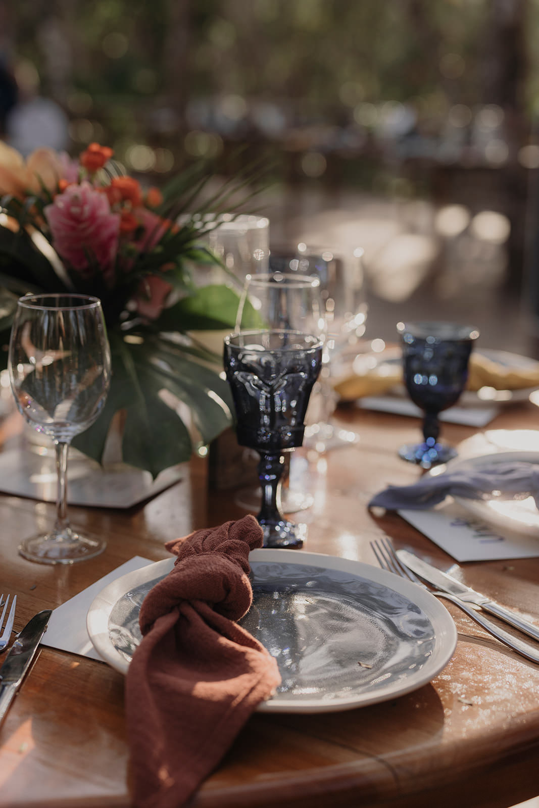 Place Setting Decor Knotted Napkin Espacio Chechen Wedding Pablo Laguia