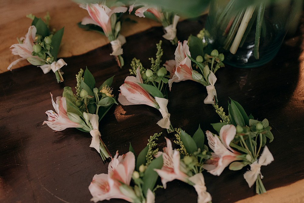 Tropical Buttonhole Flowers Espacio Chechen Wedding Pablo Laguia