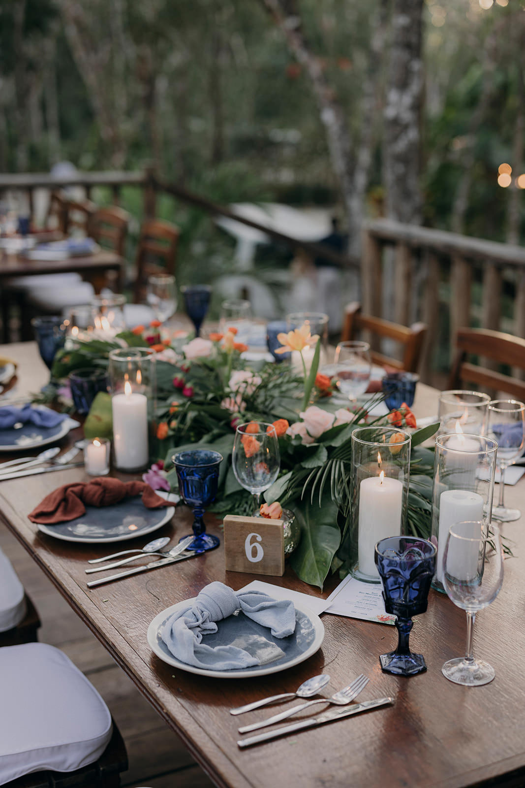 Jungle Outdoor Table Candles Flowers Decor Espacio Chechen Wedding Pablo Laguia