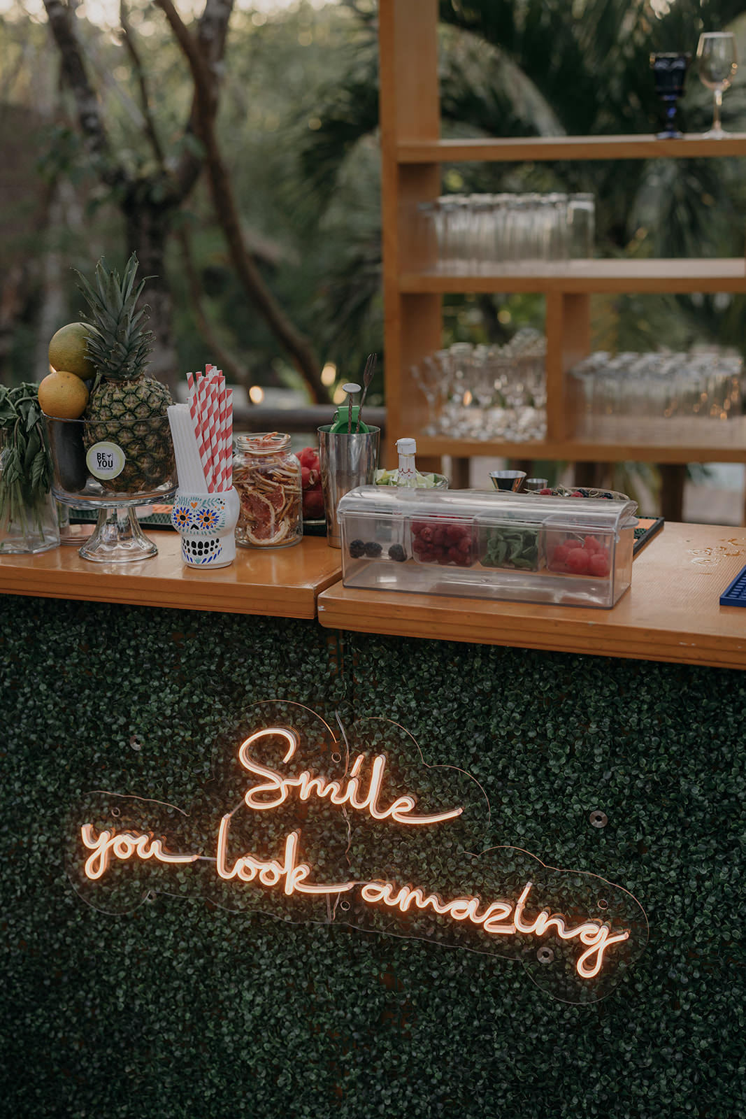 Bar Neon Sign Espacio Chechen Wedding Pablo Laguia
