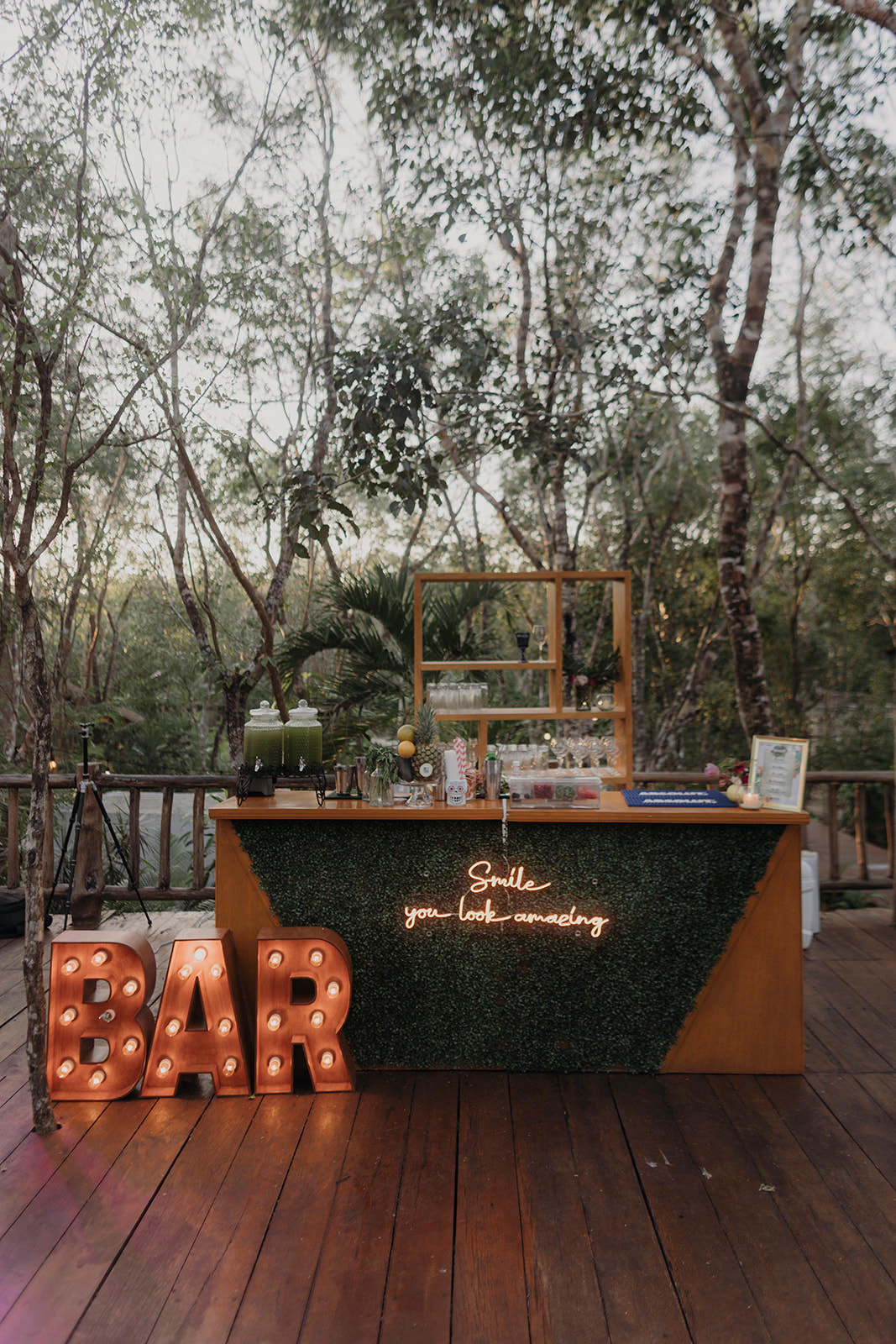 Bar Neon Sign Espacio Chechen Wedding Pablo Laguia