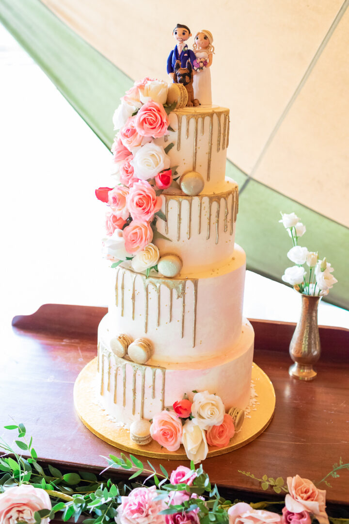Gold Drip Wedding Cake Natalie Stevenson Photography
