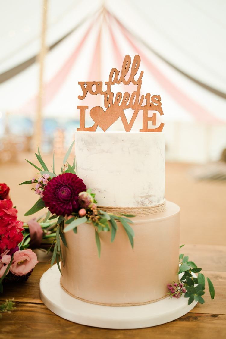Gold Wedding Cake Bottom Tier Esme Fletcher Photography