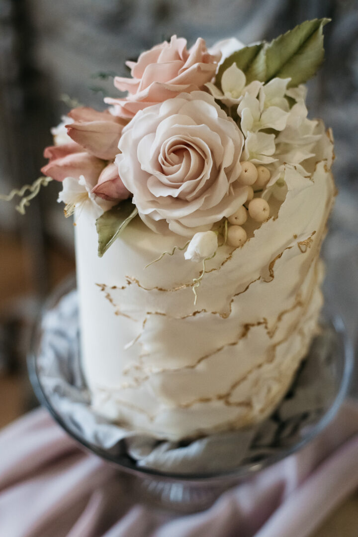 Golden Ruffle Wedding Cake Salsabil Morrison