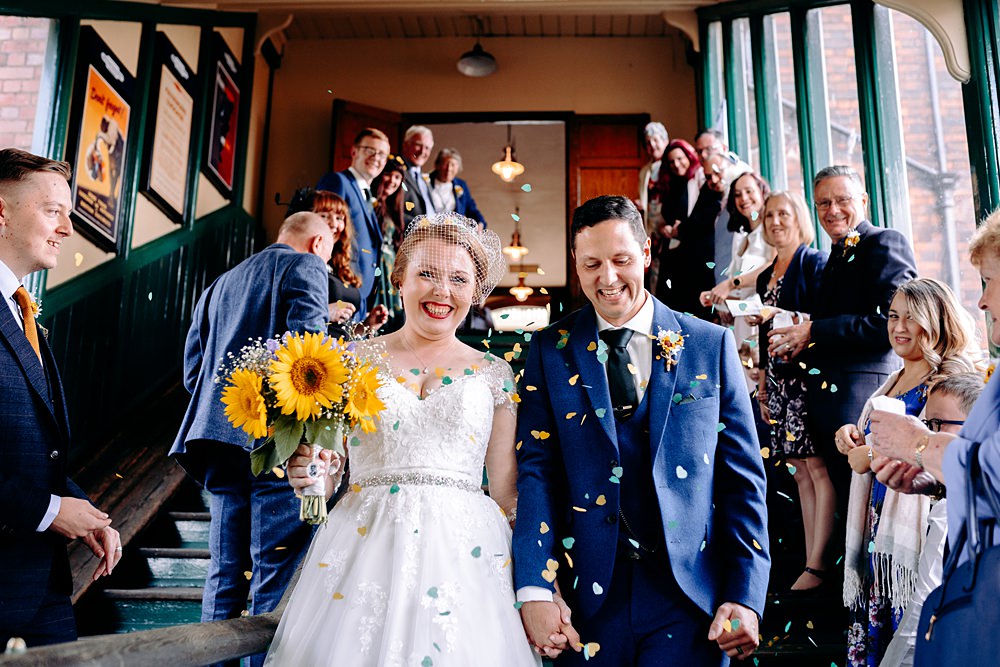 Confetti Throw Great Central Railway Wedding EKR Pictures