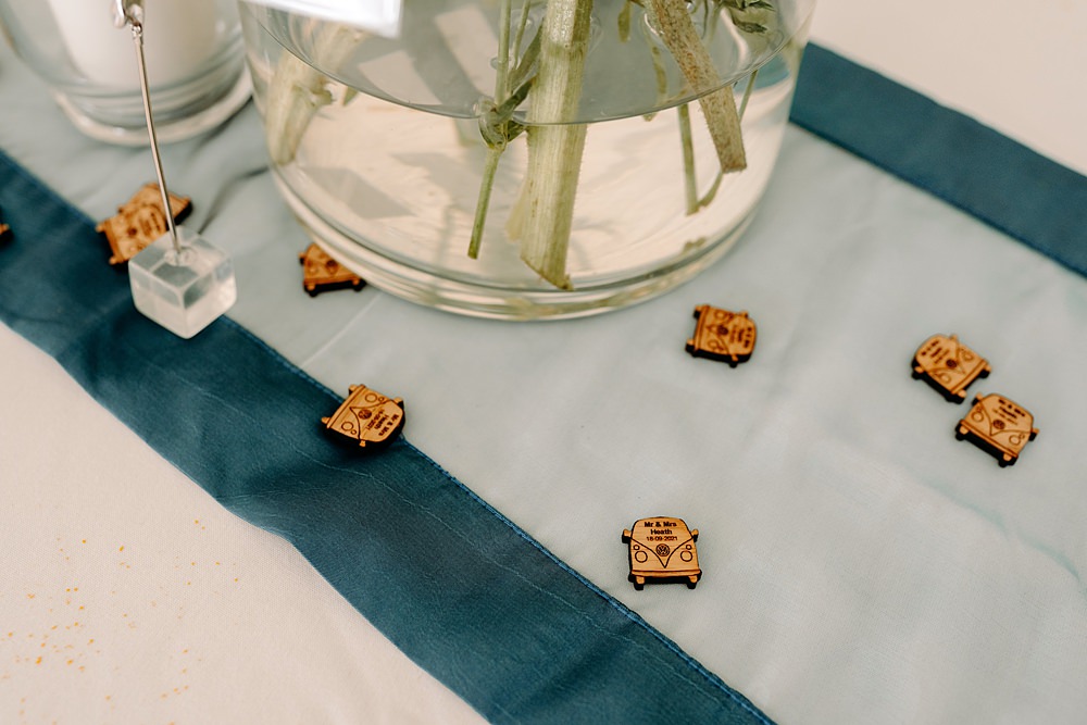 Wooden Table Confetti Great Central Railway Wedding EKR Pictures