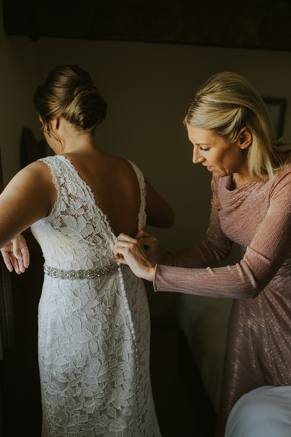 Dress Gown Bride Bridal Lace Diamante Belt Kent Coast Wedding Peter Reynolds Photography
