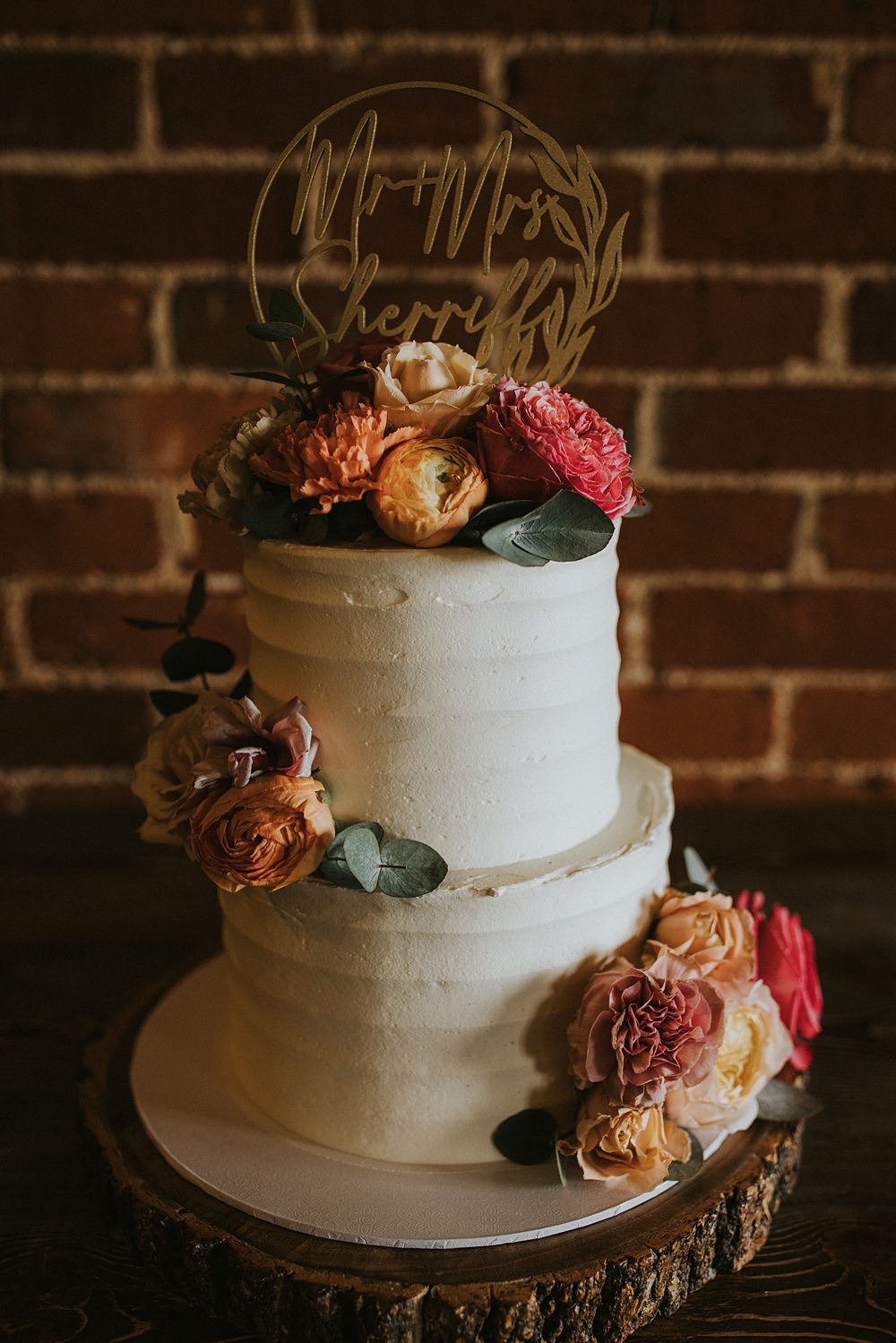 Buttercream Cake Flower Topper Laser Cut Wooden Kent Coast Wedding Peter Reynolds Photography
