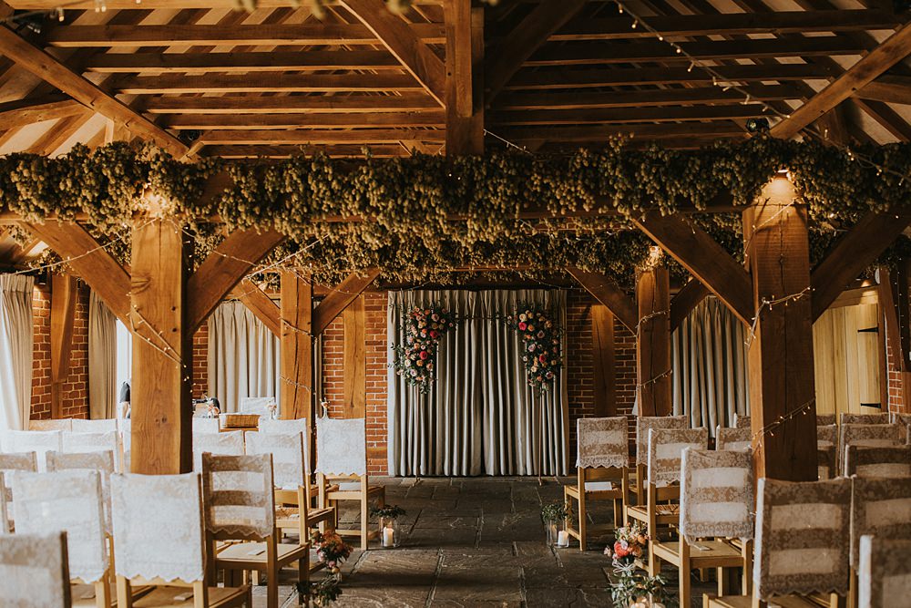 Flower Arch Curtain Ceremony Decor Backdrop Kent Coast Wedding Peter Reynolds Photography