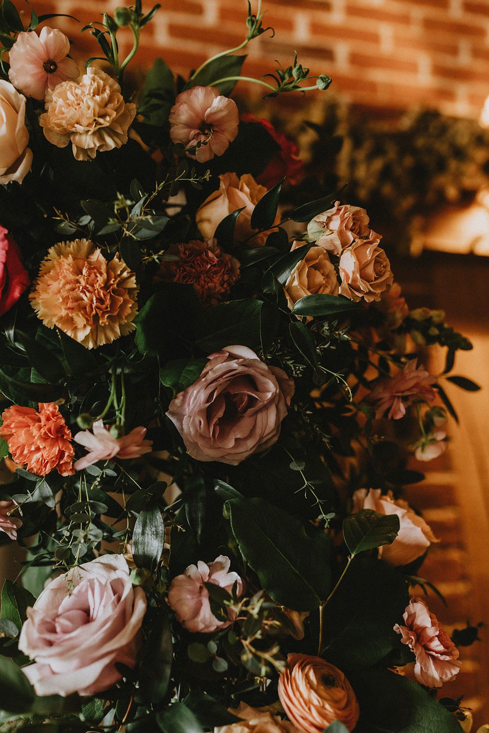 Flowers Rose Carnation Greenery Kent Coast Wedding Peter Reynolds Photography